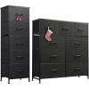 imageWLIVE 5 Drawer and 9 Drawer Dresser Set Dresser for Bedroom Closet Hallway Storage Organizer Unit Dressers amp Chests of Drawers with Fabric Bins Charcoal Black