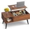 imageWLIVE Coffee Table for Living Room Small Coffee Table with Storage Lift Top Modern Wooden Dining Center Table with Storage Shelf amp Hidden Compartment 315 BlackWalnut