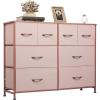 imageWLIVE Dresser for Bedroom with 8 Drawers Wide Fabric Dresser for Storage and Organization Bedroom Dressers Chest of Drawers for Living Room Closet Hallway Cloudy PinkPink