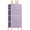 imageWLIVE Dresser with 4 Drawers Storage Tower Organizer Unit Fabric Dresser for Bedroom Hallway Entryway Closets Sturdy Steel Frame Wood Top Easy Pull Handle Vintage GreenPurple
