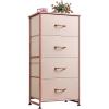 imageWLIVE Dresser with 4 Drawers Storage Tower Organizer Unit Fabric Dresser for Bedroom Hallway Entryway Closets Sturdy Steel Frame Wood Top Easy Pull Handle Vintage GreenPink