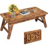 imageWLIVE Folding Coffee Table Portable Small Coffee Table with No Assembly Needed for Living Room Floor Table for Small Space Rustic BrownRustic Brown
