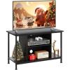 imageWLIVE TV Stand for 32 Inch TV Small TV Entertainment Center with with Storage Cabinet Industrial TV Stands for Living Room Bedroom and Corner 32 TV Console Rustic BrownBlack