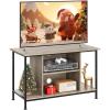 imageWLIVE TV Stand for 32 Inch TV Small TV Entertainment Center with with Storage Cabinet Industrial TV Stands for Living Room Bedroom and Corner 32 TV Console Rustic BrownGreige