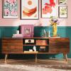 imageWLIVE TV Stands for Living Room MidCentury Modern TV Stand for 505560 Inch TV Wood Entertainment Center with Storage Cabinets Media Console Retro BrownRustic Brown