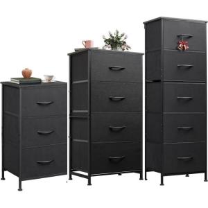 imageWLIVE 3 Drawer 4 Drawer and 5 Drawer Dresser Set Dresser for Bedroom Closet Hallway Storage Organizer Unit Dressers amp Chests of Drawers Charcoal Black
