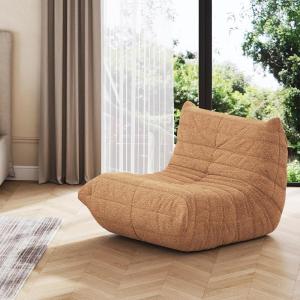 imageWLIVE Bean Bag Chair for Adults Teddy Fleece Togo Chair Giant Memory Foam for Living Room and Bedroom Single GreyBrown