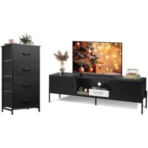imageWLIVE Dresser with 4 Drawers with Modern TV Stand for 65 Inch TV