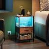 imageWLIVE Night Stand Small 2 Drawer Dresser Rustic Brown Wood Grain Print