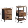 imageWLIVE Night Stand Small 2 Drawer Dresser Rustic Brown Wood Grain Print