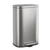 imageWLIVE 2 x 8 Gallon Dual Compartment Trash Can Stainless Steel PetProof Double Garbage Can Kitchen with Lid Inner Buckets and Deodorizing Filter Box Trash and Recycle Bin Combo SilverSilver