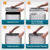 imageWLIVE 2 x 8 Gallon Dual Compartment Trash Can Stainless Steel PetProof Double Garbage Can Kitchen with Lid Inner Buckets and Deodorizing Filter Box Trash and Recycle Bin Combo SilverSilver