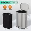 imageWLIVE 2 x 8 Gallon Dual Compartment Trash Can Stainless Steel PetProof Double Garbage Can Kitchen with Lid Inner Buckets and Deodorizing Filter Box Trash and Recycle Bin Combo SilverSilver