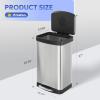 imageWLIVE 2 x 8 Gallon Dual Compartment Trash Can Stainless Steel PetProof Double Garbage Can Kitchen with Lid Inner Buckets and Deodorizing Filter Box Trash and Recycle Bin Combo SilverSilver
