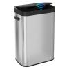 imageWLIVE 2 x 8 Gallon Dual Compartment Trash Can Stainless Steel PetProof Double Garbage Can Kitchen with Lid Inner Buckets and Deodorizing Filter Box Trash and Recycle Bin Combo SilverSilver