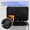 imageWLIVE 2 x 8 Gallon Dual Compartment Trash Can Stainless Steel PetProof Double Garbage Can Kitchen with Lid Inner Buckets and Deodorizing Filter Box Trash and Recycle Bin Combo SilverSilver
