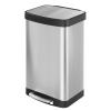 imageWLIVE 2 x 8 Gallon Dual Compartment Trash Can Stainless Steel PetProof Double Garbage Can Kitchen with Lid Inner Buckets and Deodorizing Filter Box Trash and Recycle Bin Combo SilverSilver