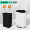 imageWLIVE 2 x 8 Gallon Dual Compartment Trash Can Stainless Steel PetProof Double Garbage Can Kitchen with Lid Inner Buckets and Deodorizing Filter Box Trash and Recycle Bin Combo SilverWhite