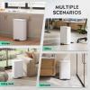 imageWLIVE 2 x 8 Gallon Dual Compartment Trash Can Stainless Steel PetProof Double Garbage Can Kitchen with Lid Inner Buckets and Deodorizing Filter Box Trash and Recycle Bin Combo SilverWhite