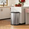 imageWLIVE 2 x 8 Gallon Dual Compartment Trash Can Stainless Steel PetProof Double Garbage Can Kitchen with Lid Inner Buckets and Deodorizing Filter Box Trash and Recycle Bin Combo SilverSilver