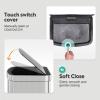 imageWLIVE 2 x 8 Gallon Dual Compartment Trash Can Stainless Steel PetProof Double Garbage Can Kitchen with Lid Inner Buckets and Deodorizing Filter Box Trash and Recycle Bin Combo SilverSilver