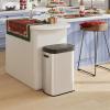 imageWLIVE 2 x 8 Gallon Dual Compartment Trash Can Stainless Steel PetProof Double Garbage Can Kitchen with Lid Inner Buckets and Deodorizing Filter Box Trash and Recycle Bin Combo SilverSilver