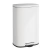 imageWLIVE 2 x 8 Gallon Dual Compartment Trash Can Stainless Steel PetProof Double Garbage Can Kitchen with Lid Inner Buckets and Deodorizing Filter Box Trash and Recycle Bin Combo SilverWhite