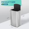 imageWLIVE 2 x 8 Gallon Dual Compartment Trash Can Stainless Steel PetProof Double Garbage Can Kitchen with Lid Inner Buckets and Deodorizing Filter Box Trash and Recycle Bin Combo SilverSilver