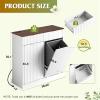 imageWLIVE 210 Gallon Double Tilt Out Trash Can Cabinet Hidden Trash Can Cabinet with 2 AC USB Outlets Storage Drawers FoodClothes Storage Pet Proof Kitchen Trash bin Cabinet for Living Room White