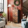 imageWLIVE 3 Drawer and 4 Drawer Dresser Set Dresser for Bedroom Closet Hallway Storage Organizer Unit Dressers amp Chests of Drawers with Fabric Bins Rustic Brown Wood Grain Print