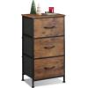 imageWLIVE 3 Drawer and 4 Drawer Dresser Set Dresser for Bedroom Closet Hallway Storage Organizer Unit Dressers amp Chests of Drawers with Fabric Bins Rustic Brown Wood Grain Print