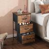 imageWLIVE 3 Drawer and 4 Drawer Dresser Set Dresser for Bedroom Closet Hallway Storage Organizer Unit Dressers amp Chests of Drawers with Fabric Bins Rustic Brown Wood Grain Print
