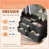 imageWLIVE Dresser for Bedroom with 5 Drawers Wide Chest of Drawers for Bedroom Fabric Dresser for Living Room Closet Hallway Cream WhiteCharcoal Black Wood Grain Print