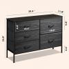 imageWLIVE Dresser for Bedroom with 5 Drawers Wide Chest of Drawers for Bedroom Fabric Dresser for Living Room Closet Hallway Cream WhiteCharcoal Black Wood Grain Print