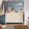 imageWLIVE Dresser for Bedroom with 5 Drawers Wide Chest of Drawers for Bedroom Fabric Dresser for Living Room Closet Hallway Cream WhiteCream White