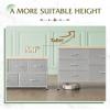 imageWLIVE Dresser for Bedroom with 5 Drawers Wide Chest of Drawers for Bedroom Fabric Dresser for Living Room Closet Hallway Cream WhiteLight Grey