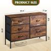 imageWLIVE Dresser for Bedroom with 5 Drawers Wide Chest of Drawers for Bedroom Fabric Dresser for Living Room Closet Hallway Cream WhiteRustic Brown Wood Grain Print