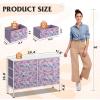 imageWLIVE Dresser for Bedroom with 5 Drawers Wide Chest of Drawers for Bedroom Fabric Dresser for Living Room Closet Hallway Cream WhiteTiedye Purple Print