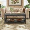 imageWLIVE Farmhouse Coffee Table 43 Coffee Table for Living Room Modern Center Table with Storage Shelf V Shaped Support GreyampWhiteCharcoal Black