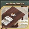 imageWLIVE Farmhouse Coffee Table 43 Coffee Table for Living Room Modern Center Table with Storage Shelf V Shaped Support GreyampWhiteEspresso