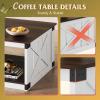 imageWLIVE Farmhouse Coffee Table 43 Coffee Table for Living Room Modern Center Table with Storage Shelf V Shaped Support GreyampWhiteEspresso