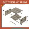 imageWLIVE Farmhouse Coffee Table 43 Coffee Table for Living Room Modern Center Table with Storage Shelf V Shaped Support GreyampWhiteGreige