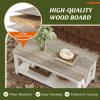 imageWLIVE Farmhouse Coffee Table 43 Coffee Table for Living Room Modern Center Table with Storage Shelf V Shaped Support GreyampWhiteGreywhite