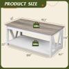 imageWLIVE Farmhouse Coffee Table 43 Coffee Table for Living Room Modern Center Table with Storage Shelf V Shaped Support GreyampWhiteGreywhite