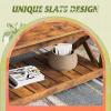 imageWLIVE Farmhouse Coffee Table 43 Coffee Table for Living Room Modern Center Table with Storage Shelf V Shaped Support GreyampWhiteRustic Brown