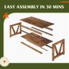 imageWLIVE Farmhouse Coffee Table 43 Coffee Table for Living Room Modern Center Table with Storage Shelf V Shaped Support GreyampWhiteRustic Brown
