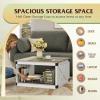 imageWLIVE Farmhouse Coffee Table 43 Coffee Table for Living Room Modern Center Table with Storage Shelf V Shaped Support GreyampWhiteWhite