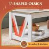 imageWLIVE Farmhouse Coffee Table 43 Coffee Table for Living Room Modern Center Table with Storage Shelf V Shaped Support GreyampWhiteWhite