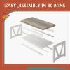 imageWLIVE Farmhouse Coffee Table 43 Coffee Table for Living Room Modern Center Table with Storage Shelf V Shaped Support GreyampWhiteWhite