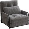 imageWLIVE Futon Sofa Bed Bean Bag Chair for Adults Floor Chair with Adjustable Backrest Armrest Pillow Low Profile for Living Room Single Grey